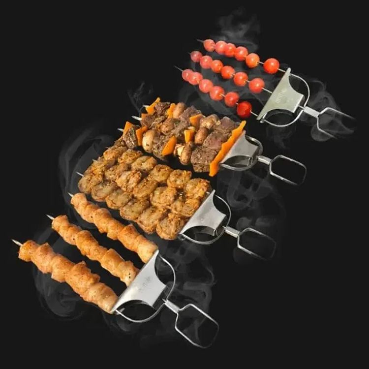 Premium Three-Prong Grill Skewers Set