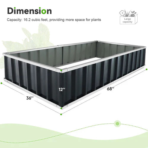 Outdoor Raised Garden Bed for Flowers and Vegetables