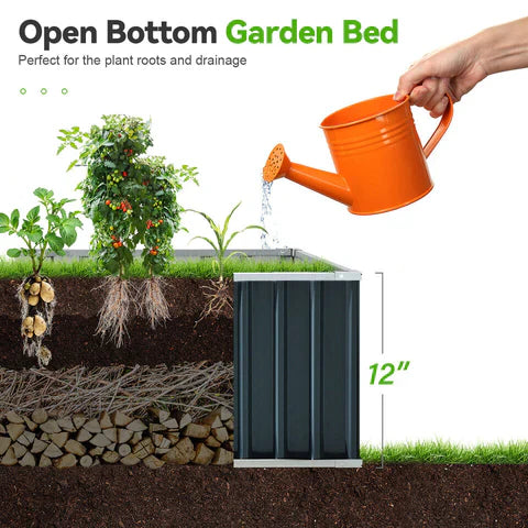 Outdoor Raised Garden Bed for Flowers and Vegetables
