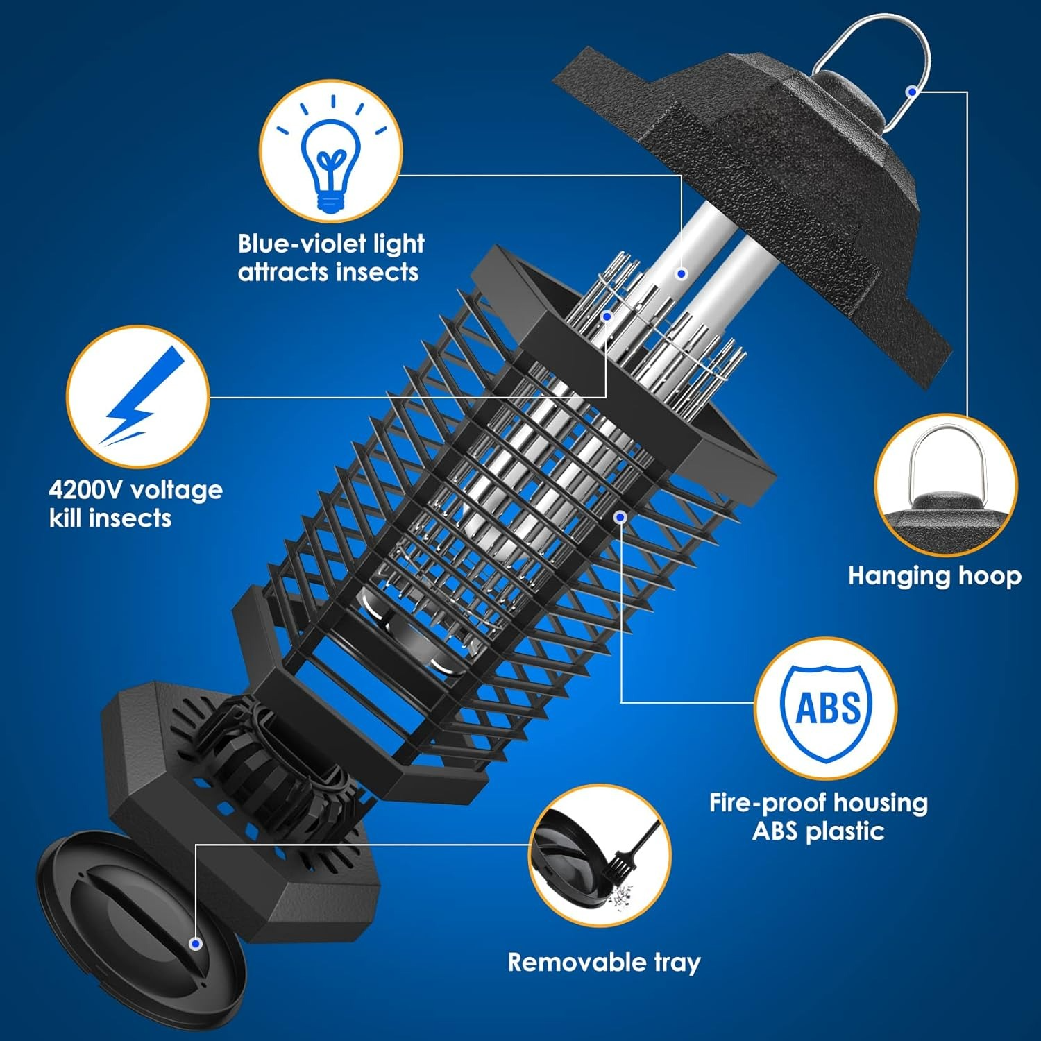Electric Bug Zapper Light – Powerful Outdoor Mosquito & Insect Killer