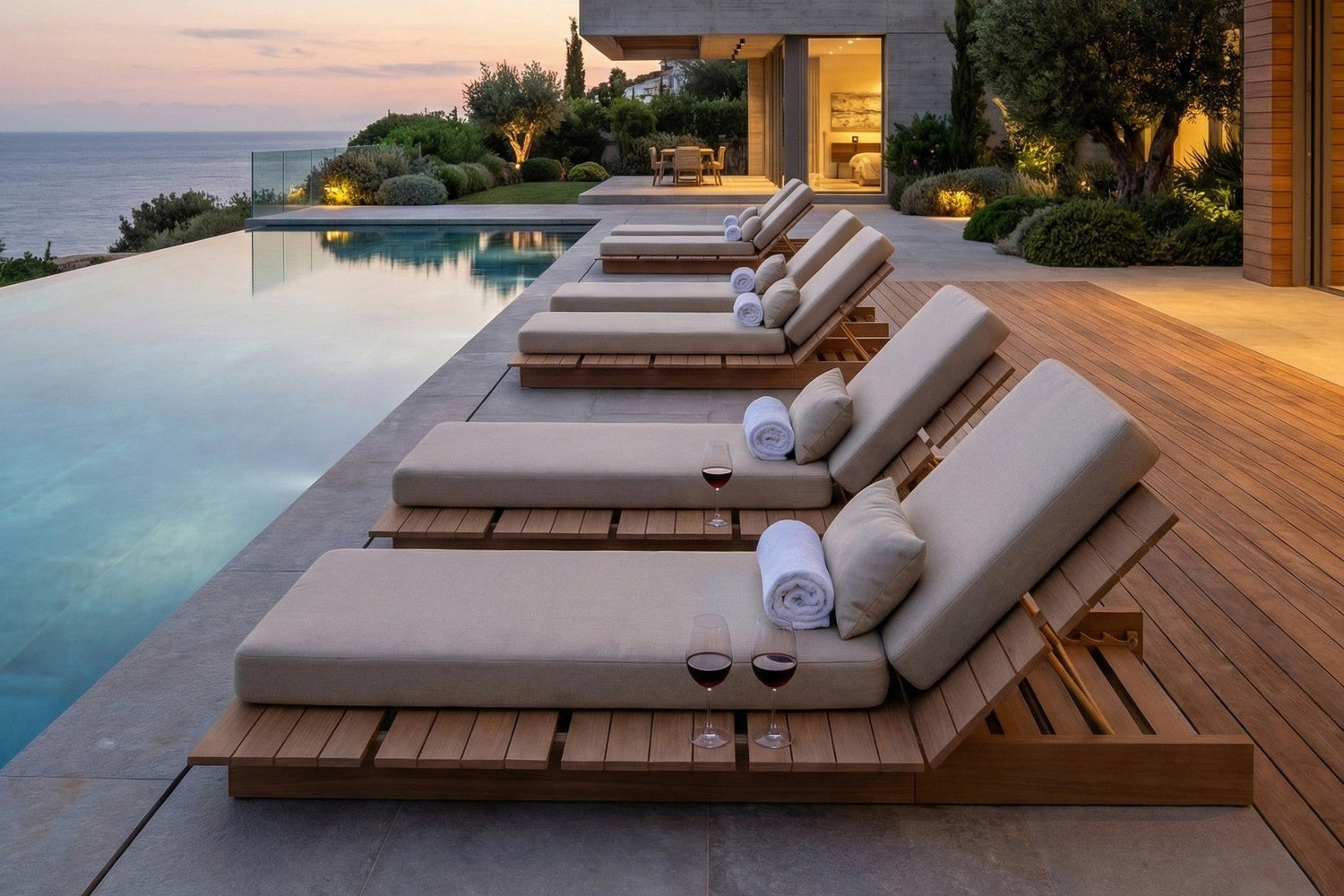 Zenro Outdoor Aluminum Chaise Lounge with Cushion