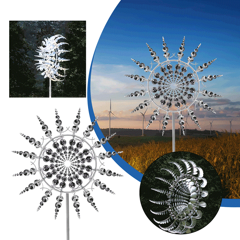 New Anti-Rust Magical Metal Windmill and Kinetic Wind Spinners