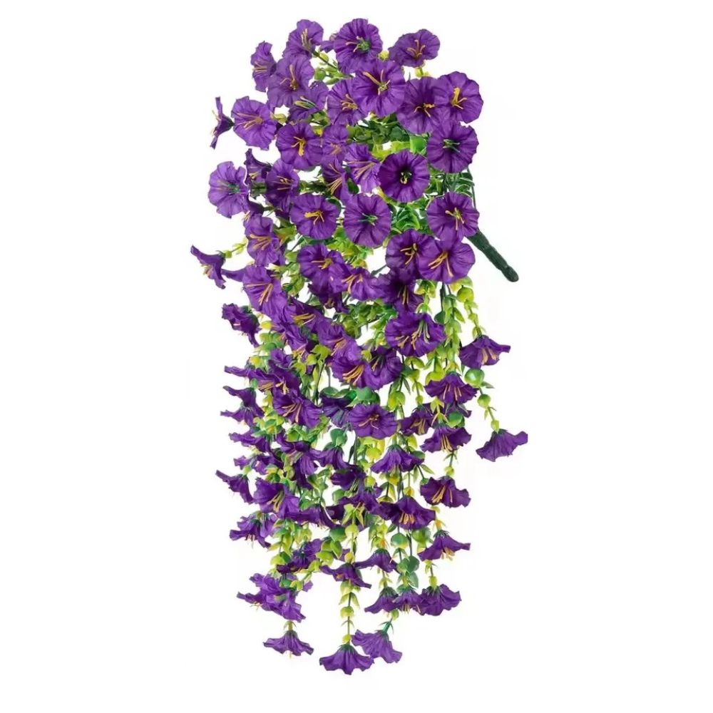 Lifelike UV-Resistant Morning Glory Artificial Flower Hanging Decor